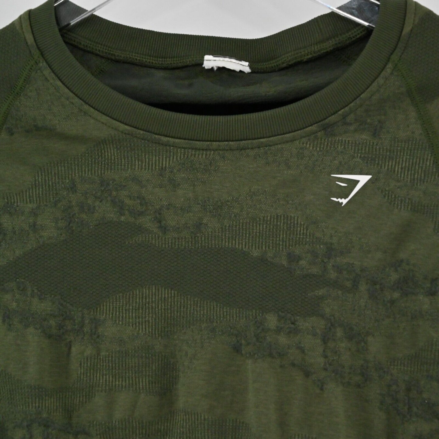 GYMSHARK Top Womens Sz Small Adapt Camo Seamless Lace Up Back Crop Long Sleeve