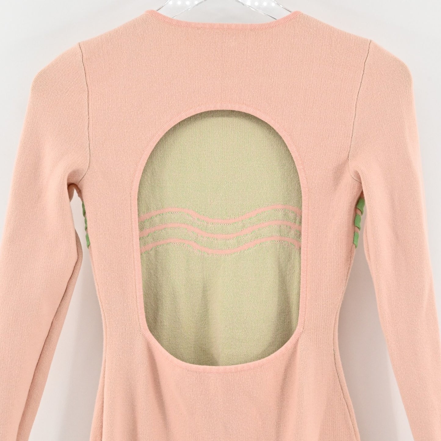 The Wolf Gang Womens Venaya Dress Size S Knit Midi Long Sleeve Open Back