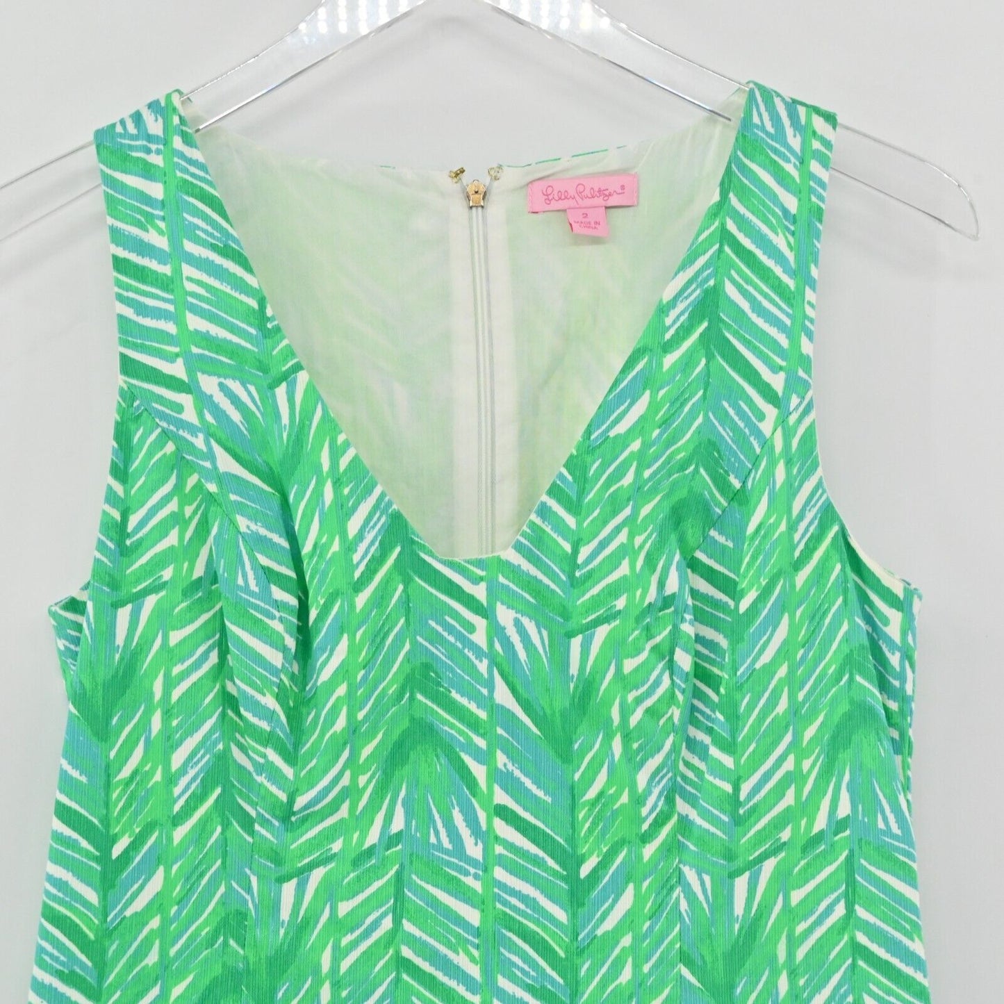 LILLY PULITZER Dress Womens Sz 2 Tandie Shift Sleeveless VNeck Costa Verde Print