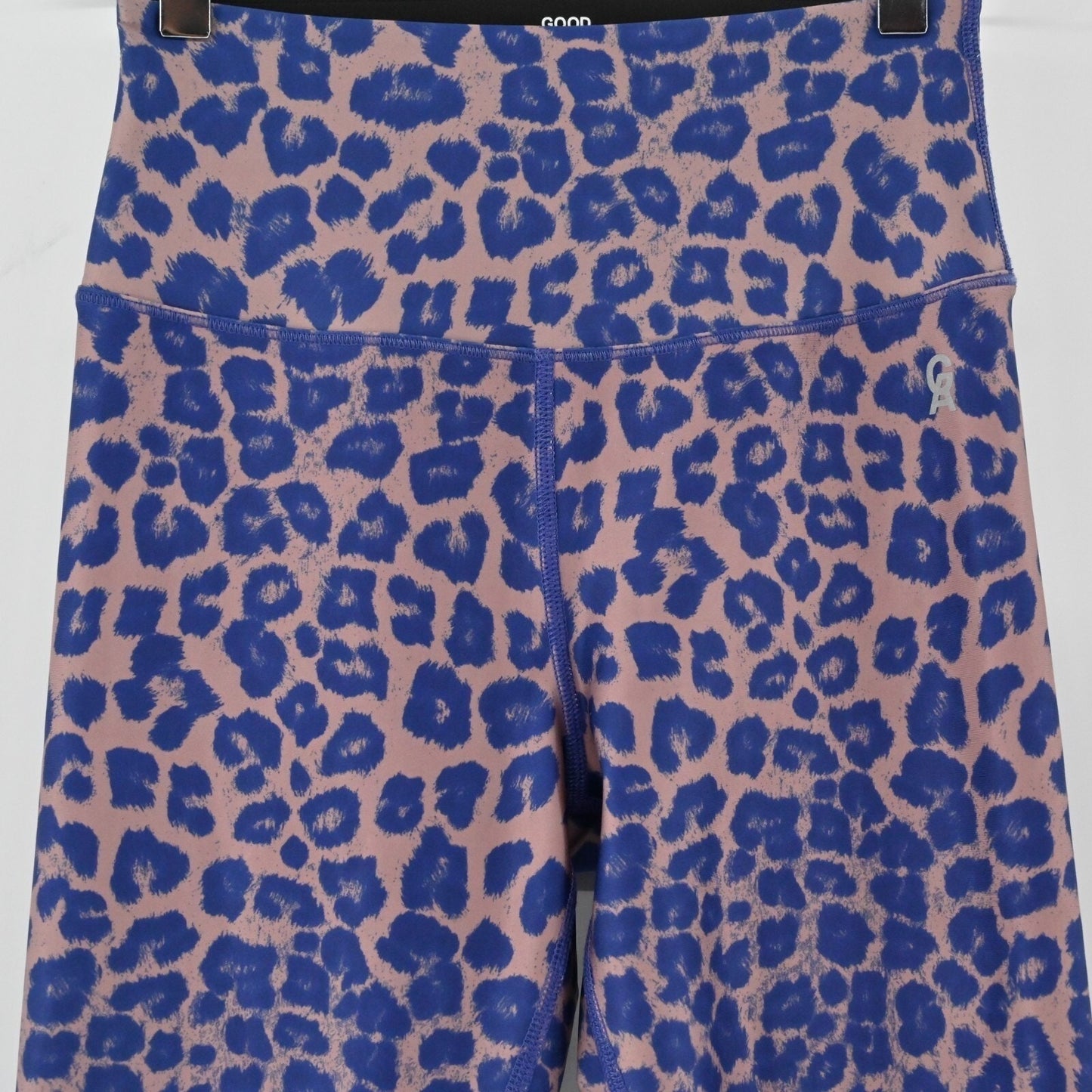 GOOD AMERICAN Womens Animal Print Leggings Size S Tonal Blue Purple Athleisure
