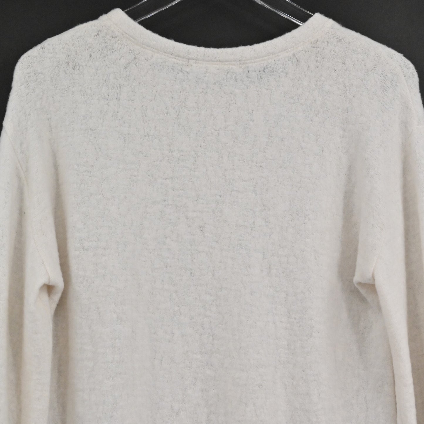 NWOT Anthropologie Sweater Eri Ali Sasha Hacci Top Cream SOFT Ruffle Cozy Size S