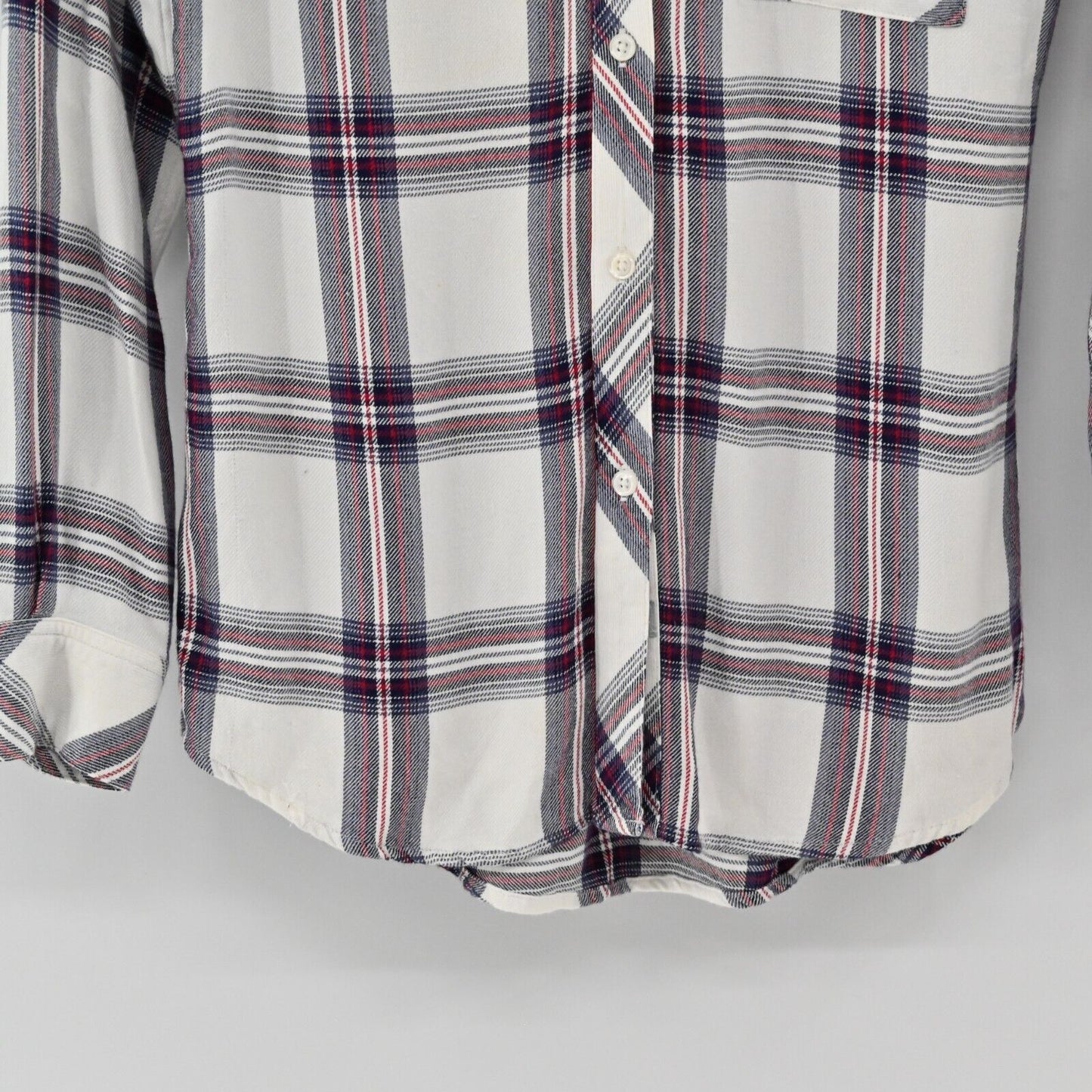 RAILS Top Womens Sz XS Hunter Button Down Plaid White Scarlet Long Sleeve Blouse