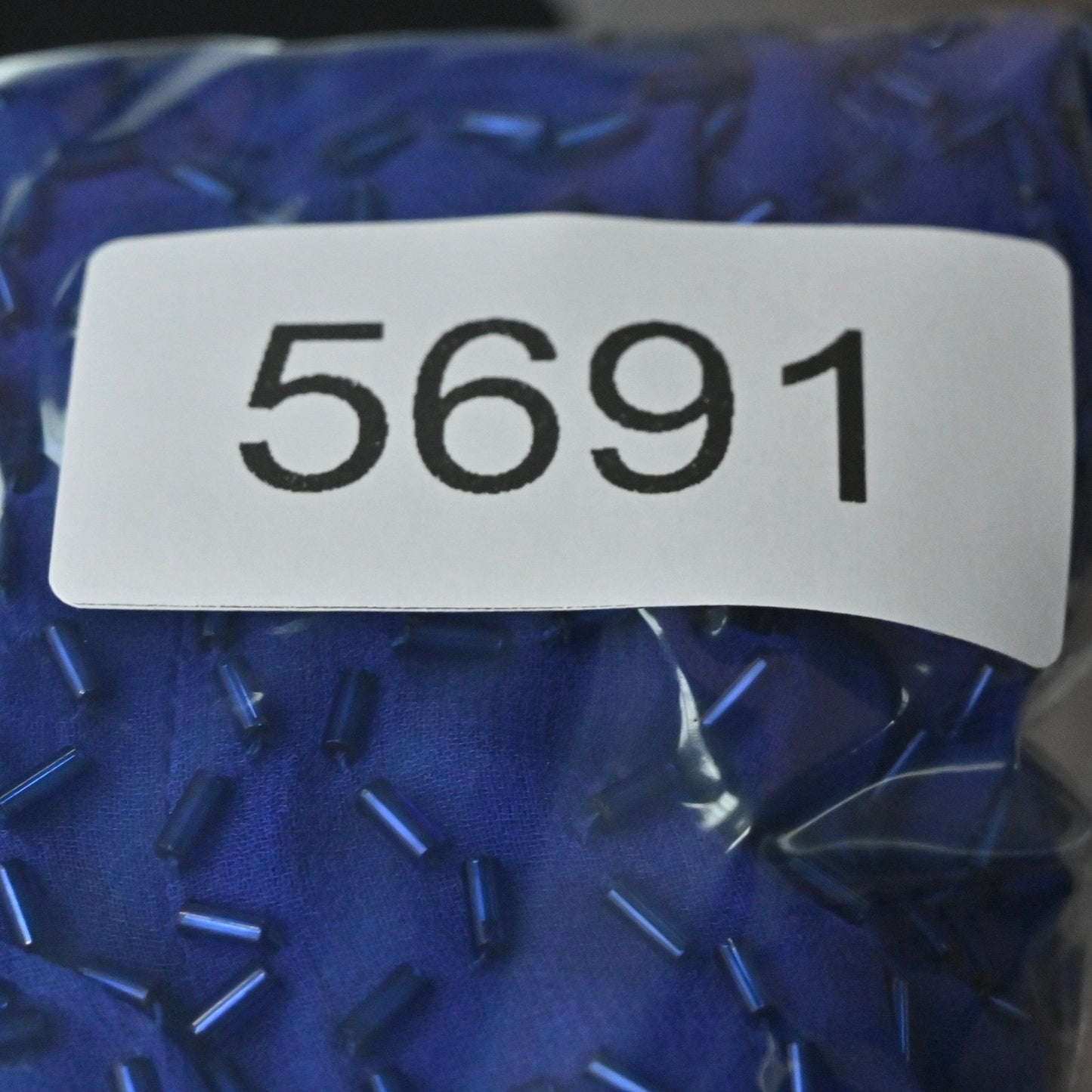 Vtg 80s Niteline Silk Beaded Sequin Dress Size 6 Blue Cocktail High Neck Fringe