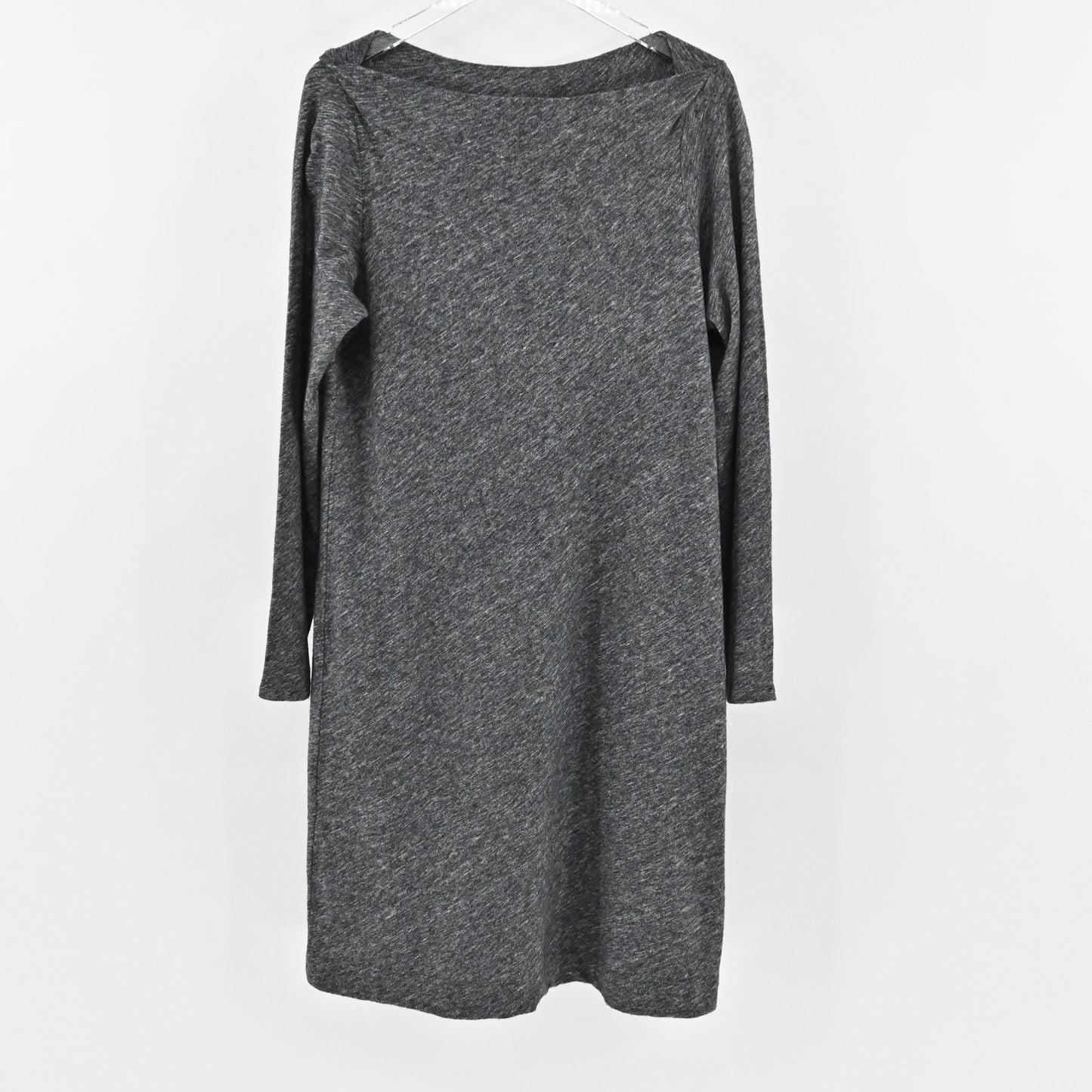 Eileen Fisher Womens Dress Size L Gray Organic Cotton Wool Lagenlook Long Sleeve