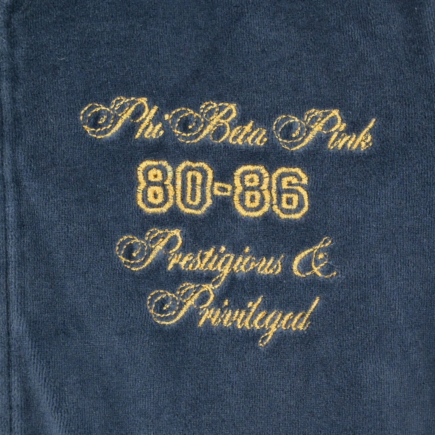 PINK Victorias Secret Womens Velour Hoodie Sz S Slate Embroidered Sorority Zip