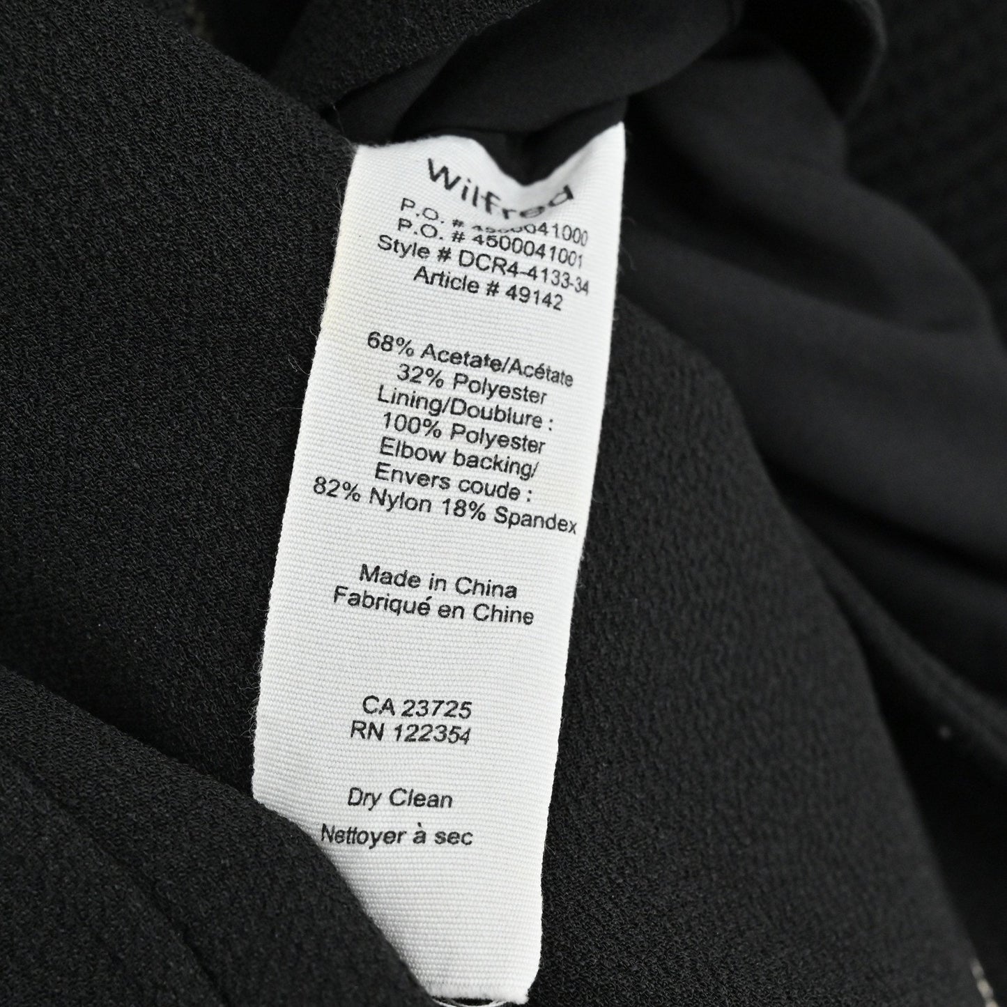 Aritzia Womens Black Moto Jacket Size 2 Wilfred Ribbed Sleeve Zip Up Rocker Punk