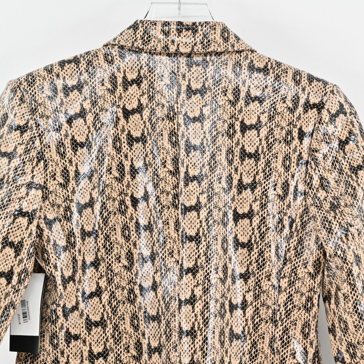 DANIELLE BERNSTEIN Jacket Womens XS Beige Animal Print Snake Blazer Mob Wife NEW