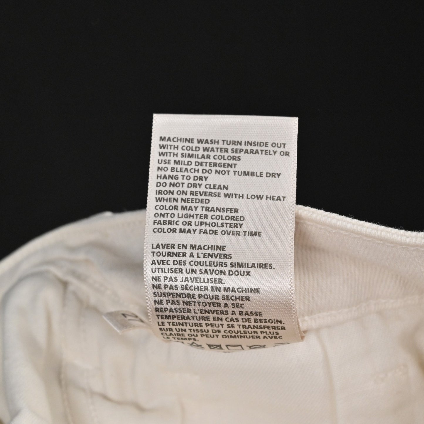 L'Agence Womens Distressed Jeans 27 Cream High Line Skinny Frayed Hem Ripped USA