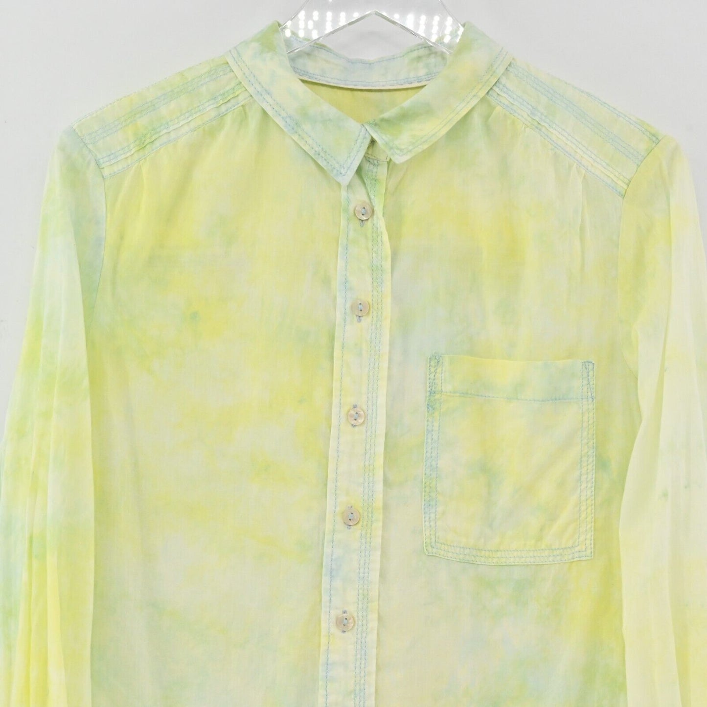 ANTHROPOLOGIE Top Womens Size M Pilcro Cate Tie Dye Button Up Long Sleeve Pocket