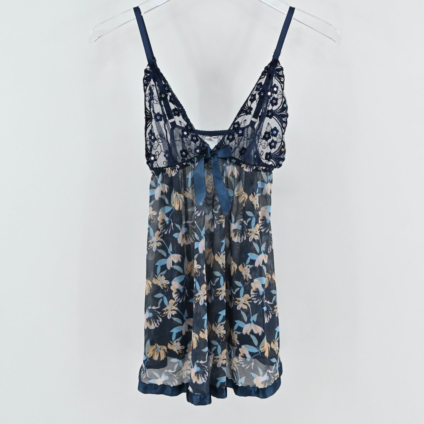 Carrie Amber Babydoll Lace Top Size S Dark Romantic Fairygrunge Floral Sheer Y2k