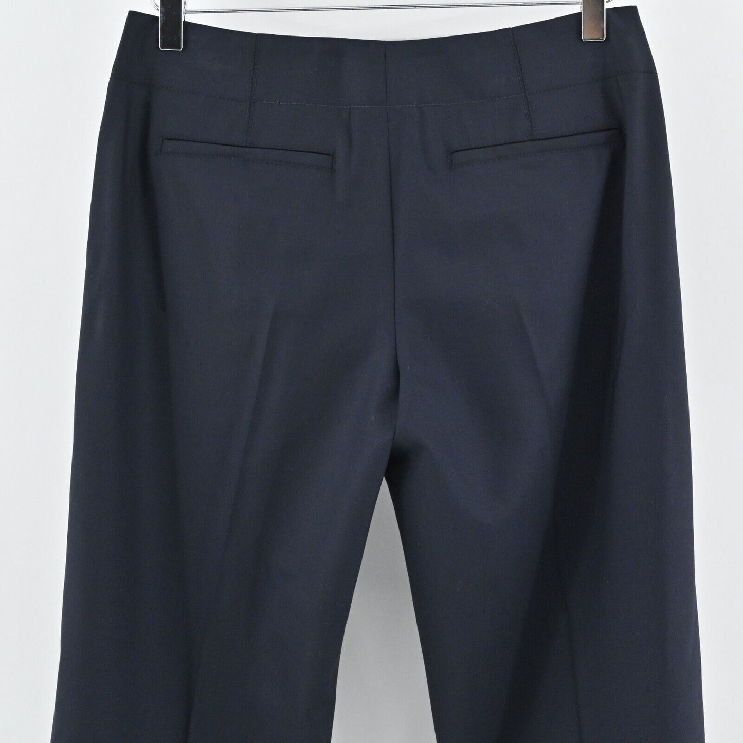 ELIE TAHARI Pants Womens Sz 6 Navy Blue Wool Blend Low Rise Straight Leg Trouser