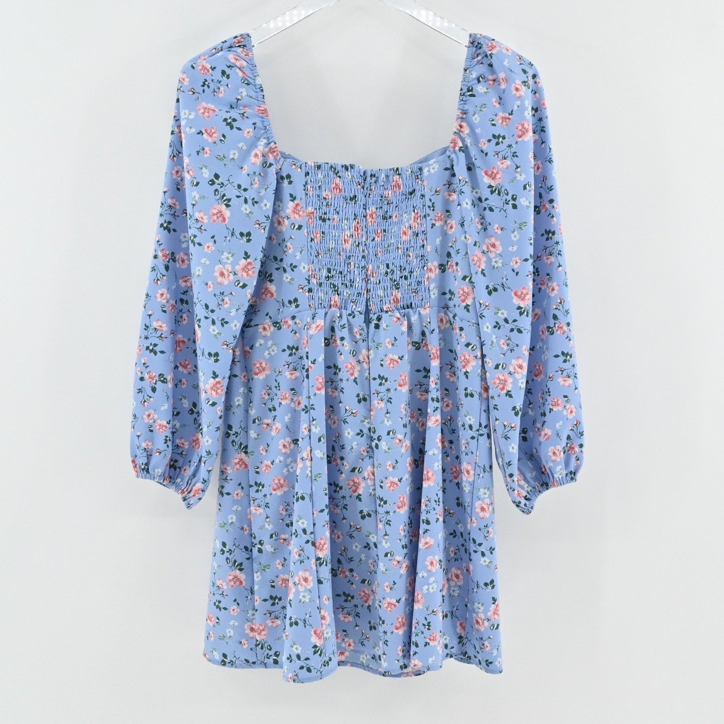 Abercrombie Fitch Ditzy Floral Mini Dress Size M Romantic Girly Blue Square Neck