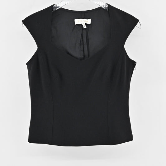 ESCADA Top Womens Size 38 Cap Sleeve Black Quiet Luxury Minimalist Office Career