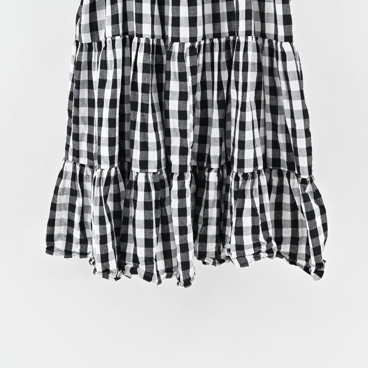 OPT Dress Size S Barbie Doll Sleeveless Straight Neck Mini Black White Gingham