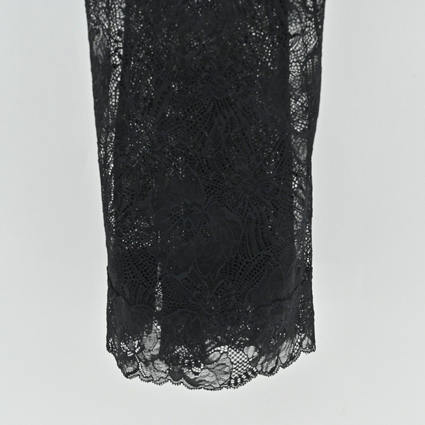 Victorias Secret Black Lace Mini Dress Sz S Halter Dark Romantic Sheer Lingerie