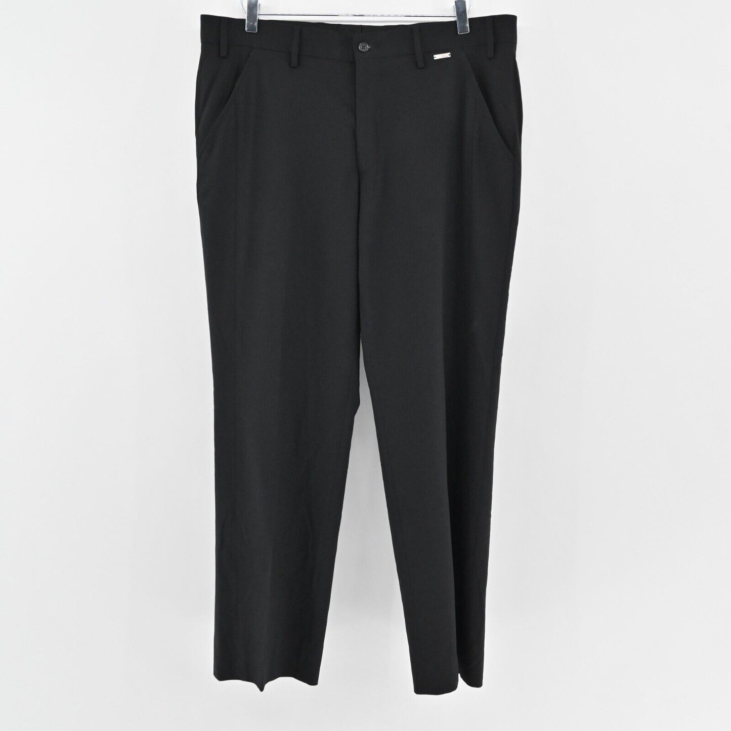 VERSACE Pants Mens Size 38x30 Straight Leg Classic Black Trouser Slacks Workwear