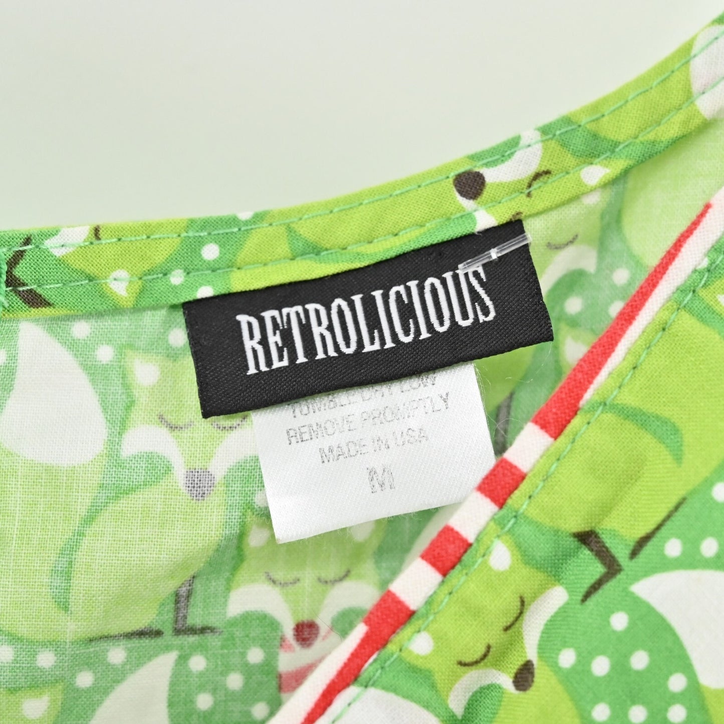 RETROLICIOUS Mandy Foxy Lady Dress Green Fox Christmas RETRO Pinup Size Small M