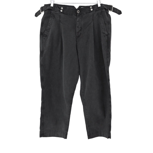 ANTHROPOLOGIE Pants Womens Size 31 Pleat Front High Rise Grey Cropped Trousers