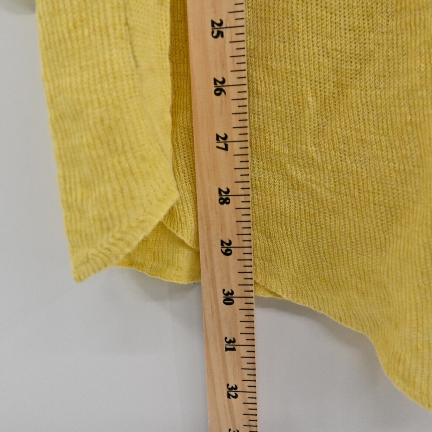 EILEEN FISHER Top Womens Sz L Yellow 100% Linen Knit Long Sleeve Button Up Boho