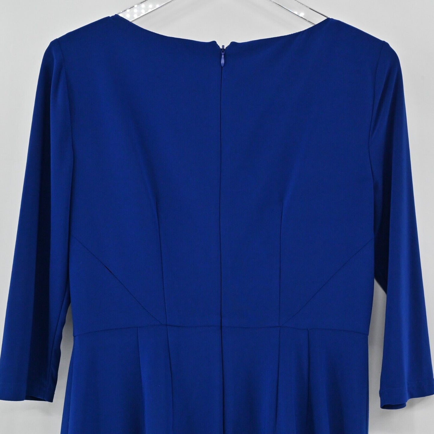 ADRIANNA PAPELL Dress Womens Size 6 Rosette Draped Cascade Solid Indigo Blue