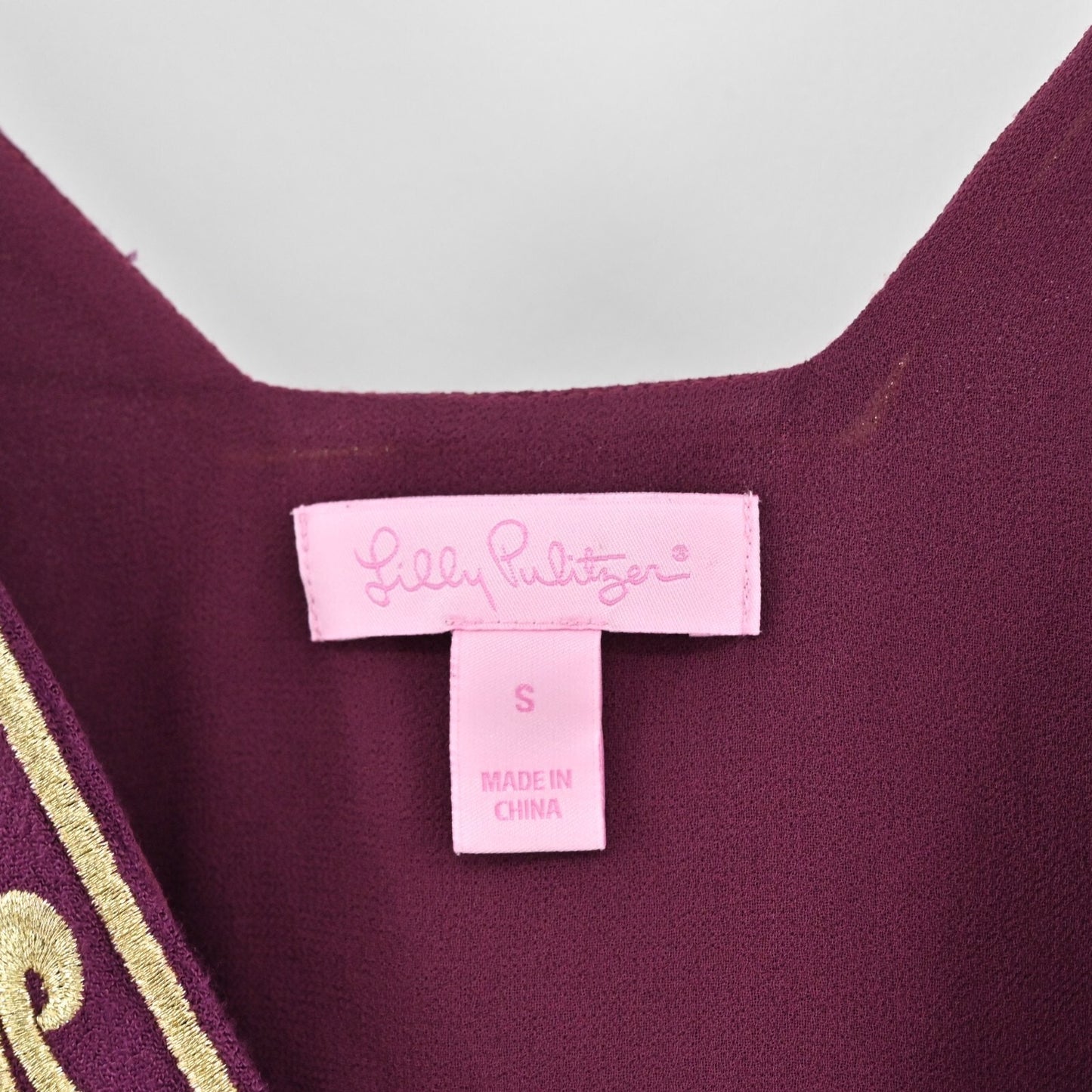 LILLY PULITZER Owen Shiraz Top Womens Size S Sleeveless VNeck Embroidered Blouse