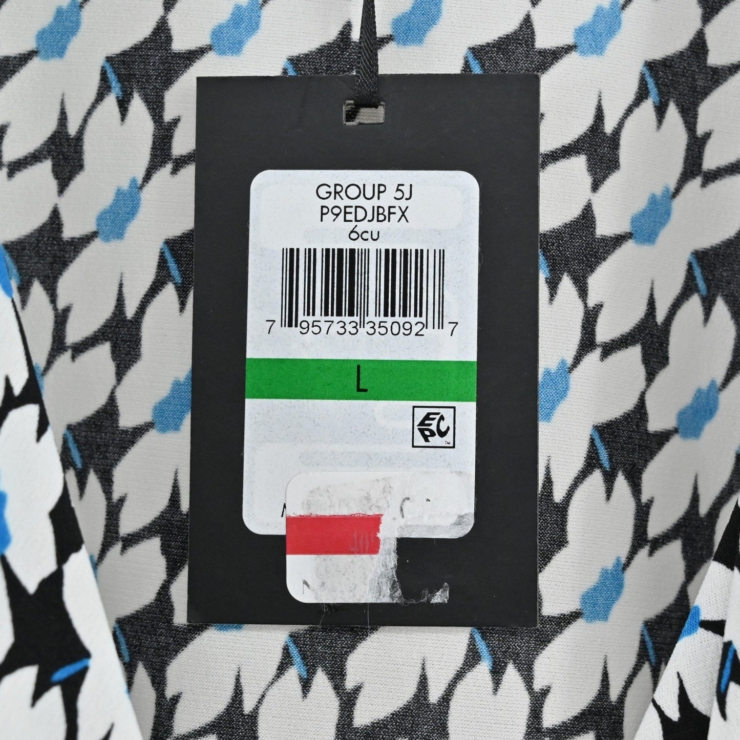 DKNY Faux Wrap Dress Size L Geometric Modern Artistic Flattering Sophisticated