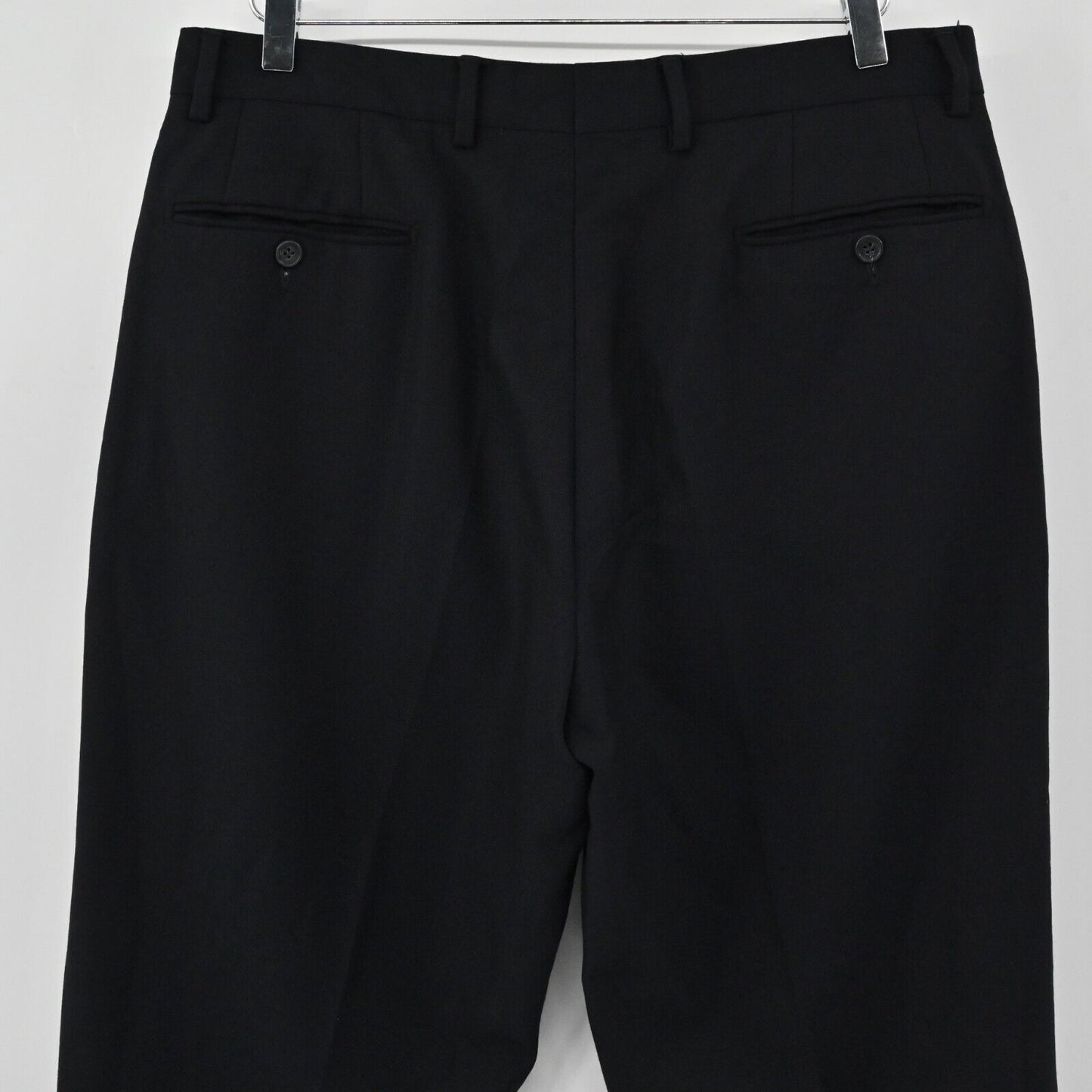 CANTARELLI Dress Pants Mens Sz IT 50 Loro Piana Italian Fabric Solid Black Wool