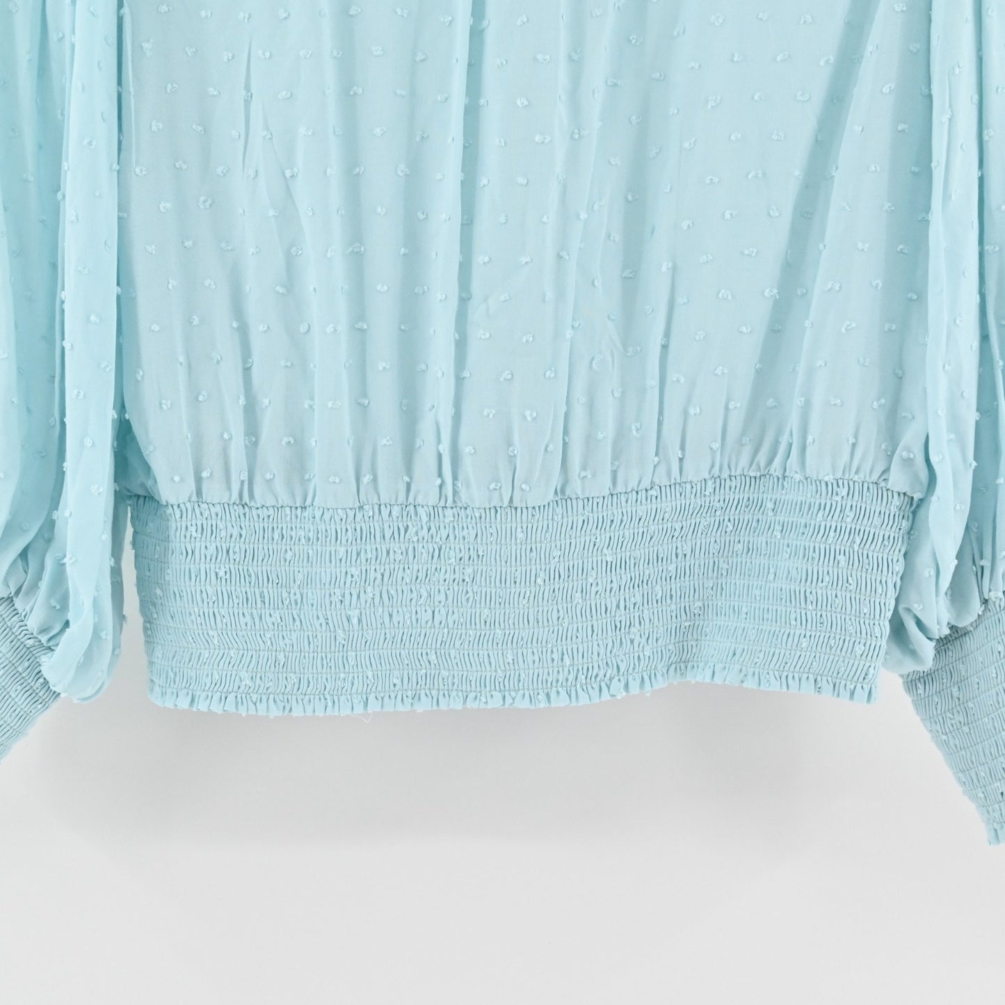 Anthropologie Maeve Womens Rosa Top Size S Blue Swiss Dot Smocked Blouse Boho