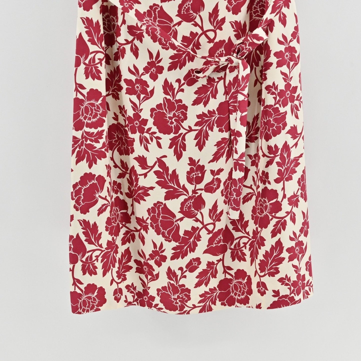 Vtg Ann Taylor Silk Floral Dress Size 6 Sleeveless Red Romantic Garden Party