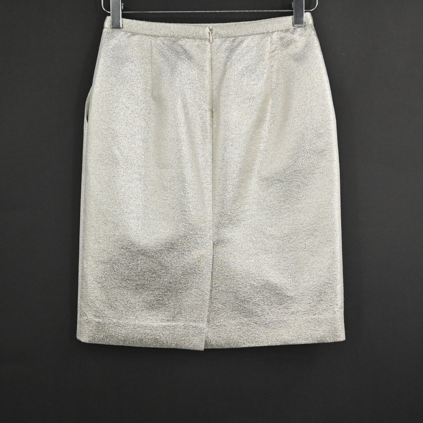 ARIANA ROCKEFELLER Skirt Size 0 Metallic Champagne Straight Pencil Back Slit