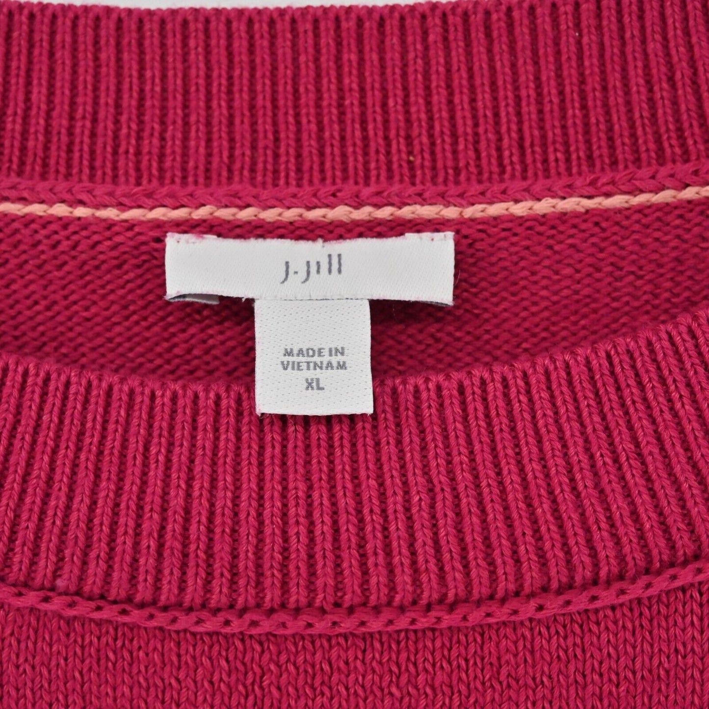 J JILL Sweater Womens Size XL Relaxed Easygoing Knit Orchid Flower Pink Pullover