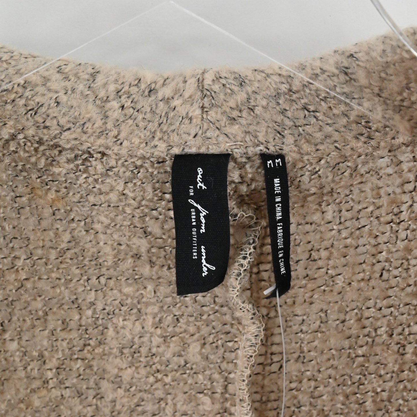 Urban Outfitters Womens Chunky Knit Cardigan Sz M Tan Minimalist Out From Under
