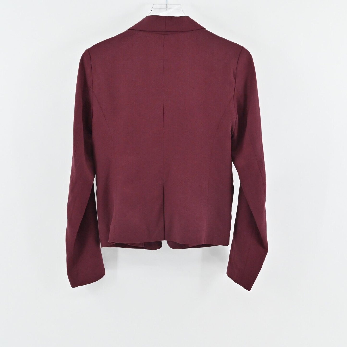 LOFT Blazer Womens Sz XS Burgundy Open Front Shawl Collar Jacket Corpcore Maroon