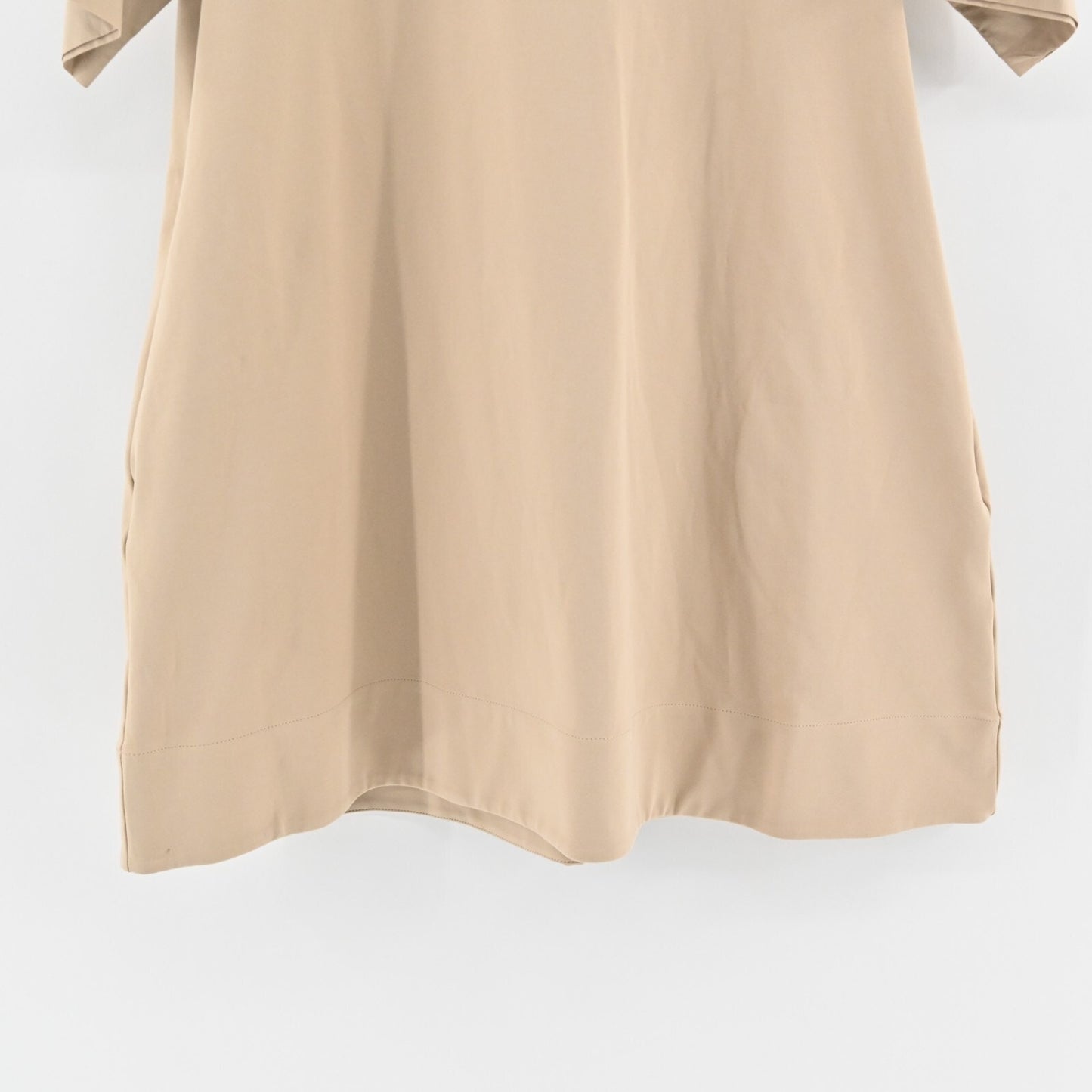 COS Khaki Shirt Dress Size S Open Collar Oversized Shift Casual Neutral Preppy