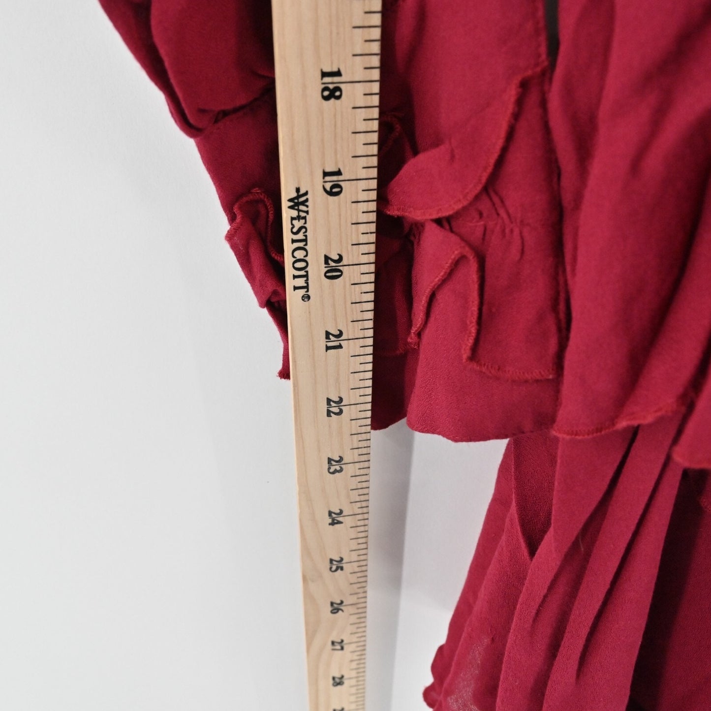 IRO Womens Hanie Cold Shoulder Dress Size 42 XL Red Ruffle Long Sleeve Mini NEW