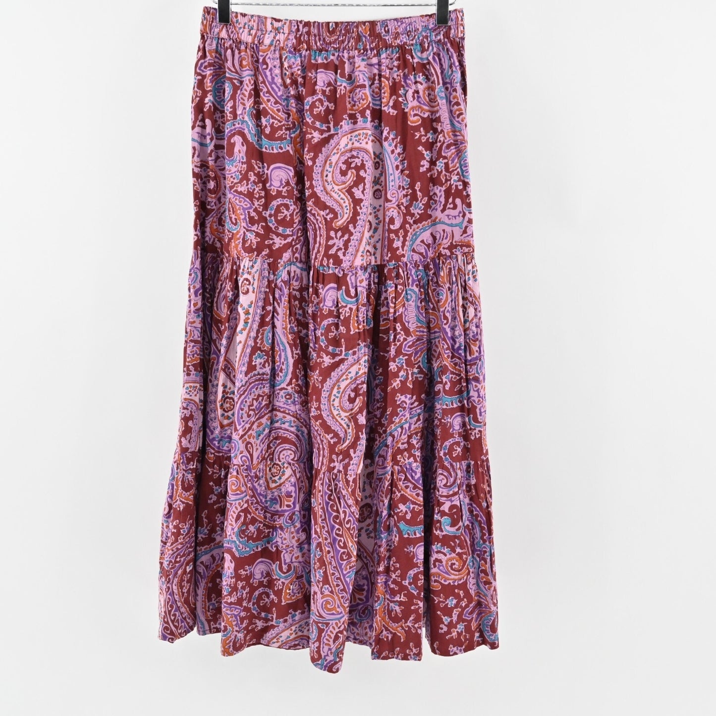 Exclusively for Signals Skirt Size M Tiered Maxi Cotton Multicolor Paisley Boho
