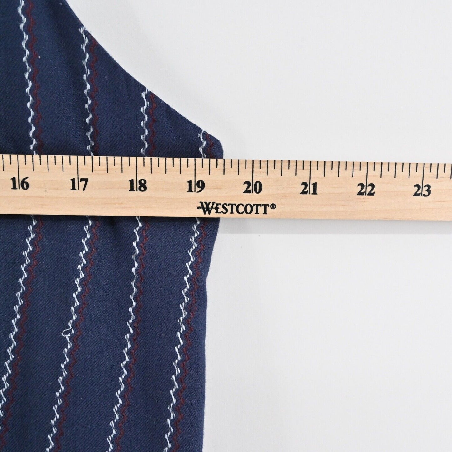 GANNI Jumpsuit Womens Size 42 Navy Blue Stripe Spaghetti Strap V Neck Wide Leg