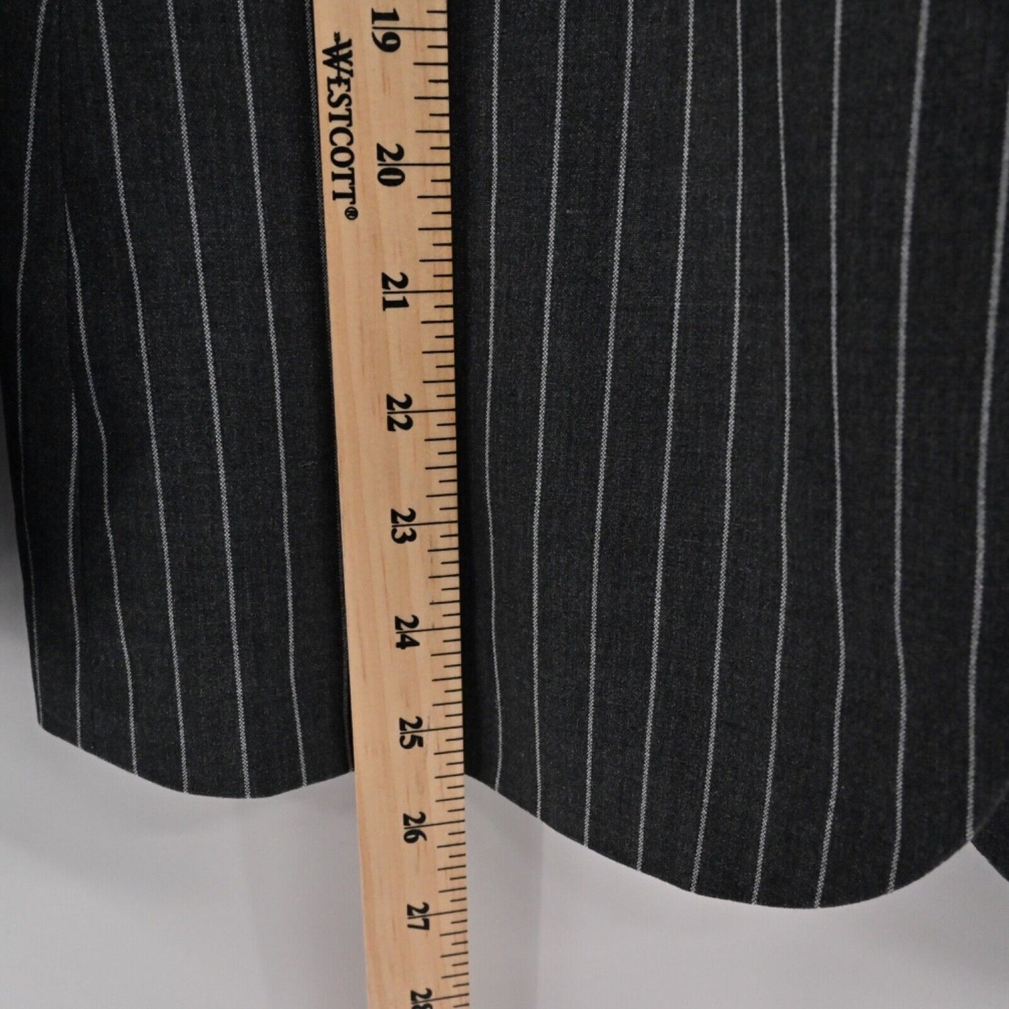 HIPCHIK COUTURE Blazer Womens Sz 8 Gray Pinstripe Rhinestone Butterfly Retro Y2K