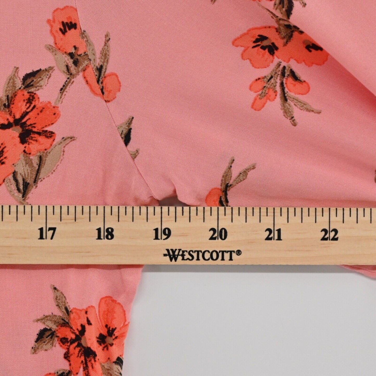 PERLAVERA Top Womens Size S Pink Floral 3/4 Sleeve Button Up Preppy Boho Office