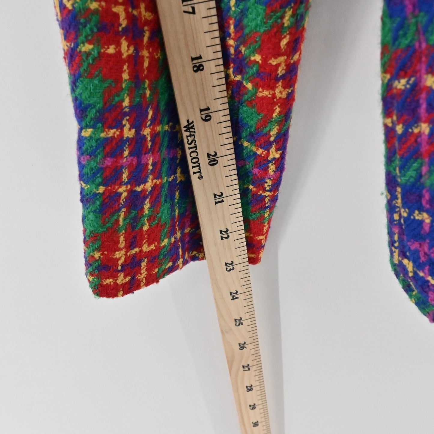 Vtg Carlisle Womens Plaid Wool Blazer Size 6 Collarless Double Breasted Jacket