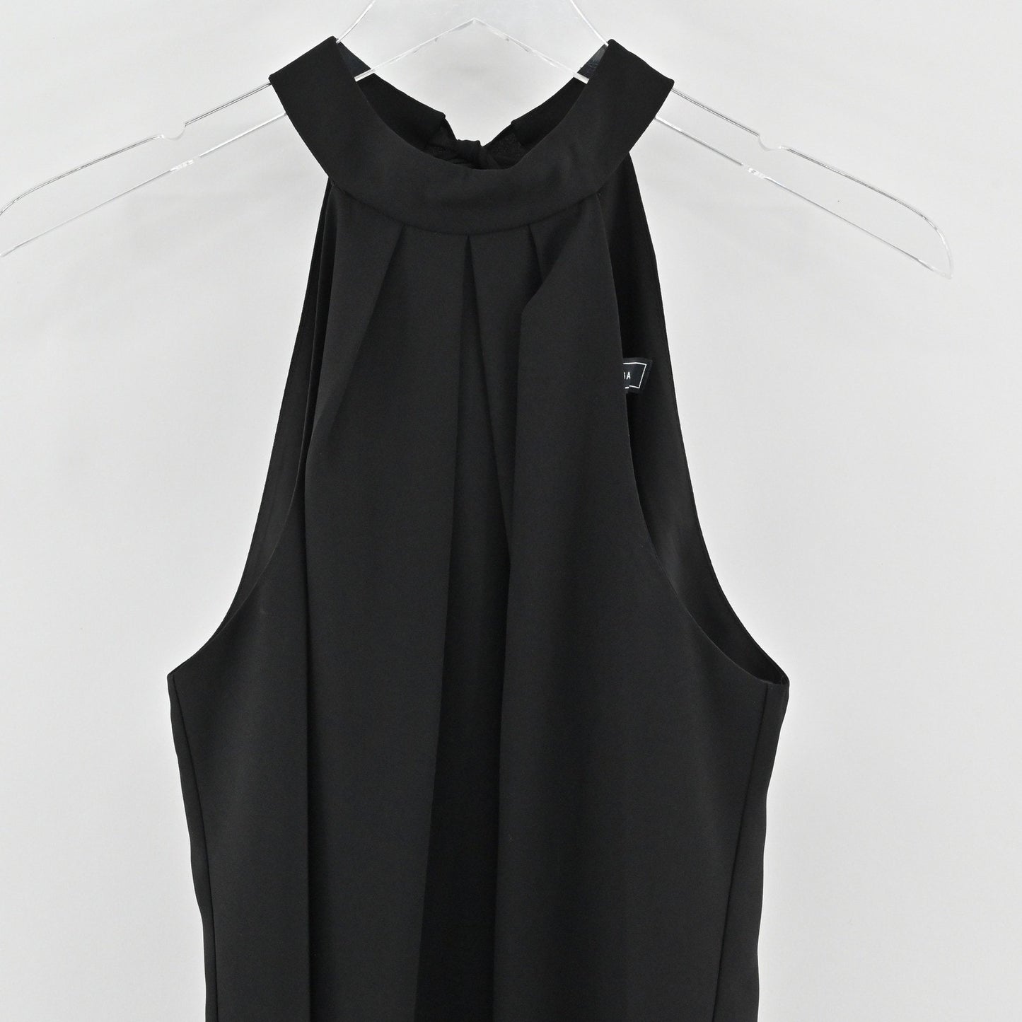 BCBGMaxazria Black Color Block Halter Midi Dress Size M Cocktail Date Night