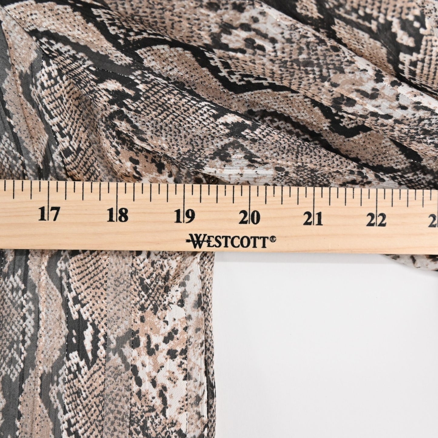 JOIE Smocked Top Womens Size XS Snakeskin Print Mock Neck Chiffon Relaxed Blouse