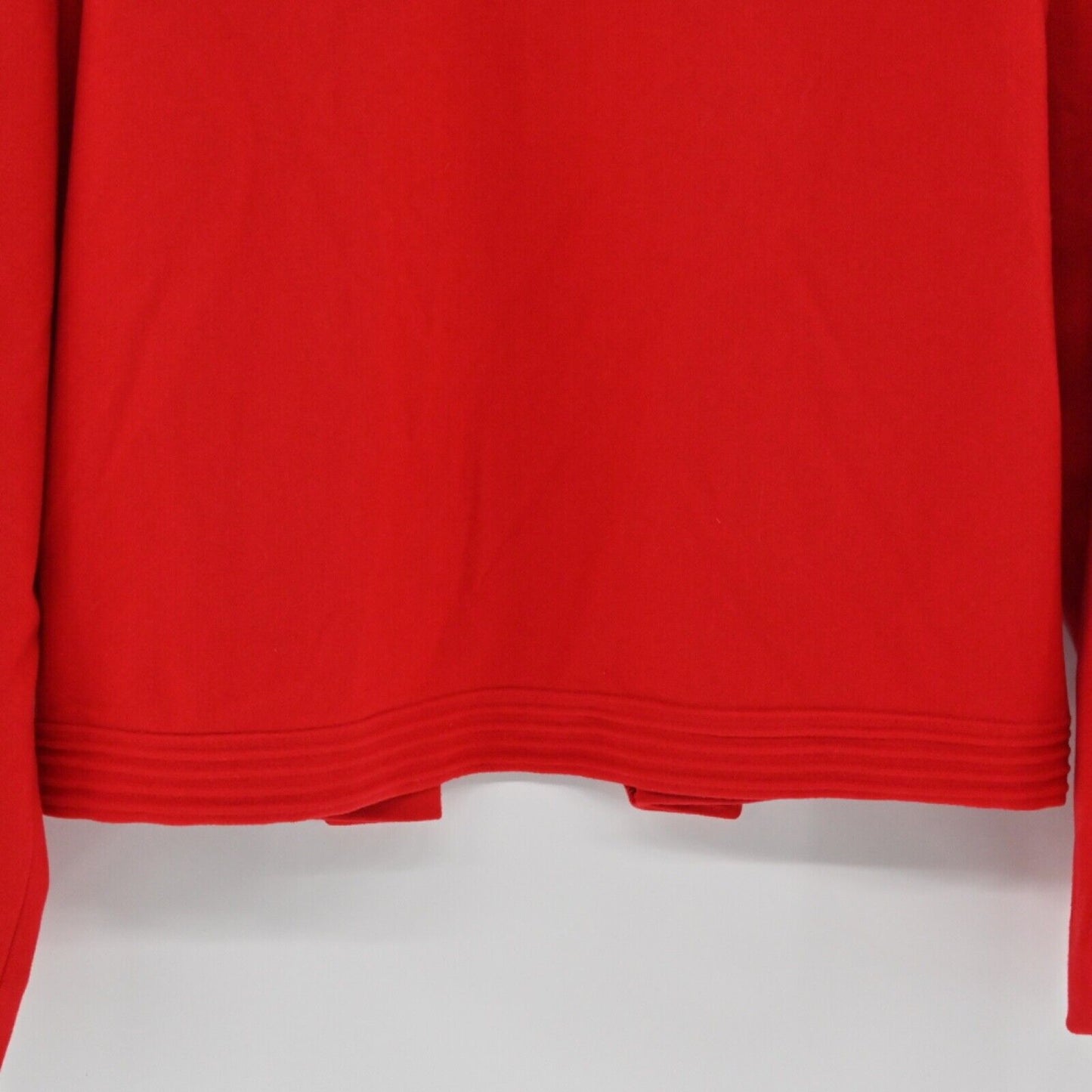 Vtg ELLEN TRACY Jacket Womens Size 10 Red Wool Blend Drape Open Front Career 00s