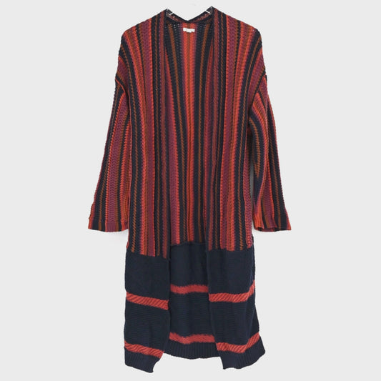 Urban Outfitters Womens Riley Cardigan Size S Orange Navy Striped ECOTE Sweater