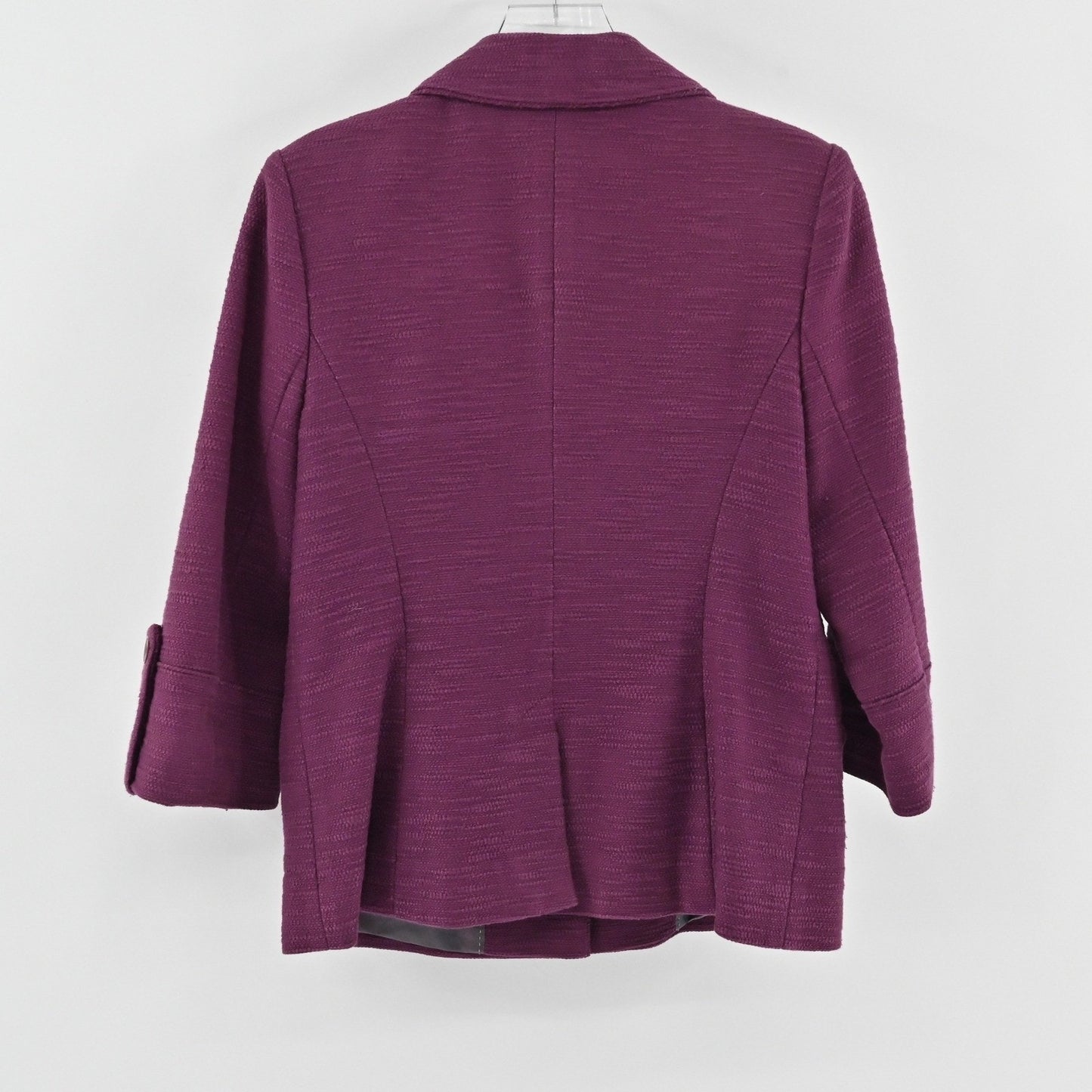 Classiques Entier Atelier Purple Textured 3/4 Sleeve Blazer Jacket - Women's