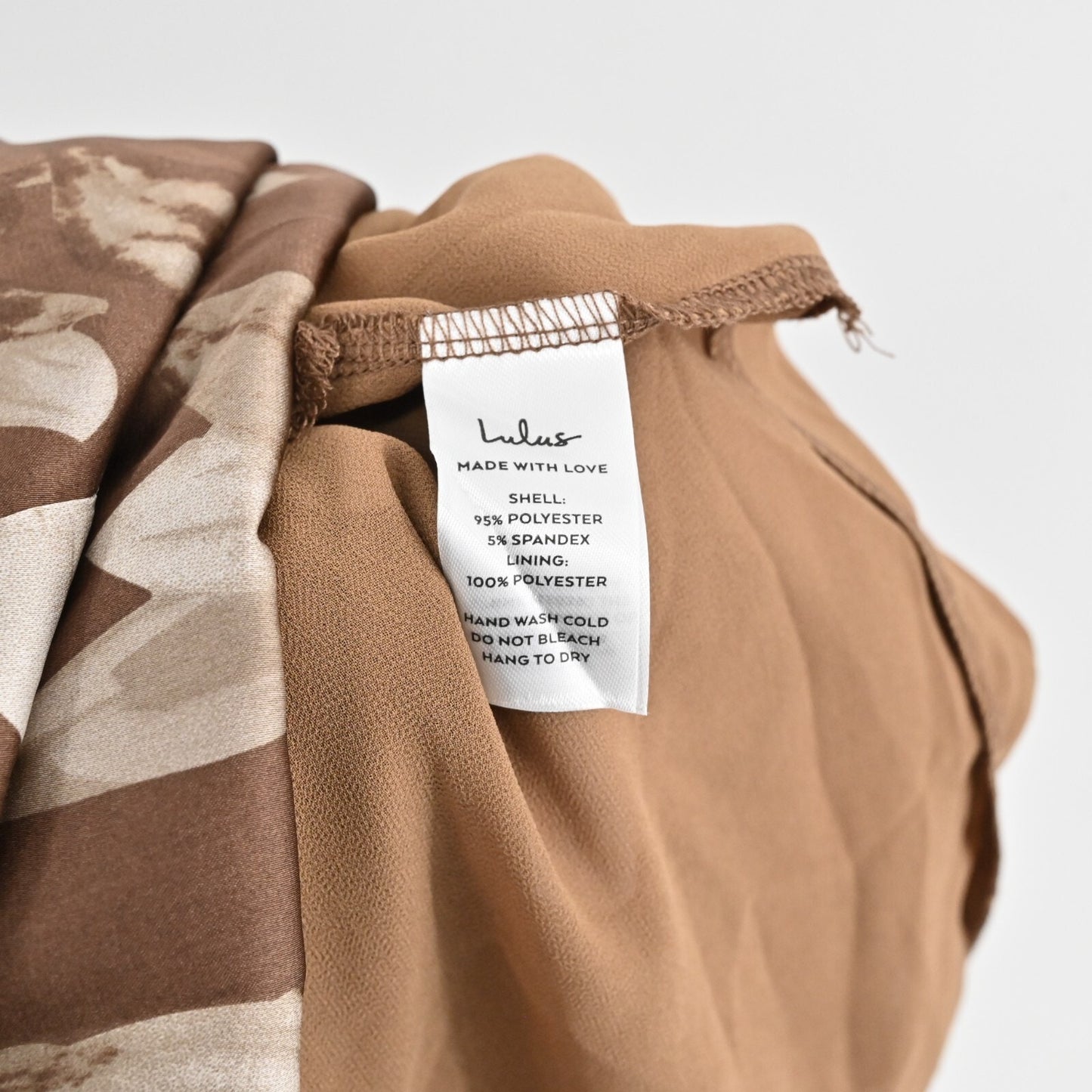 LULUS Midi Dress Size L Naturally Serene Brown Floral Satin Seamed Sleeveless