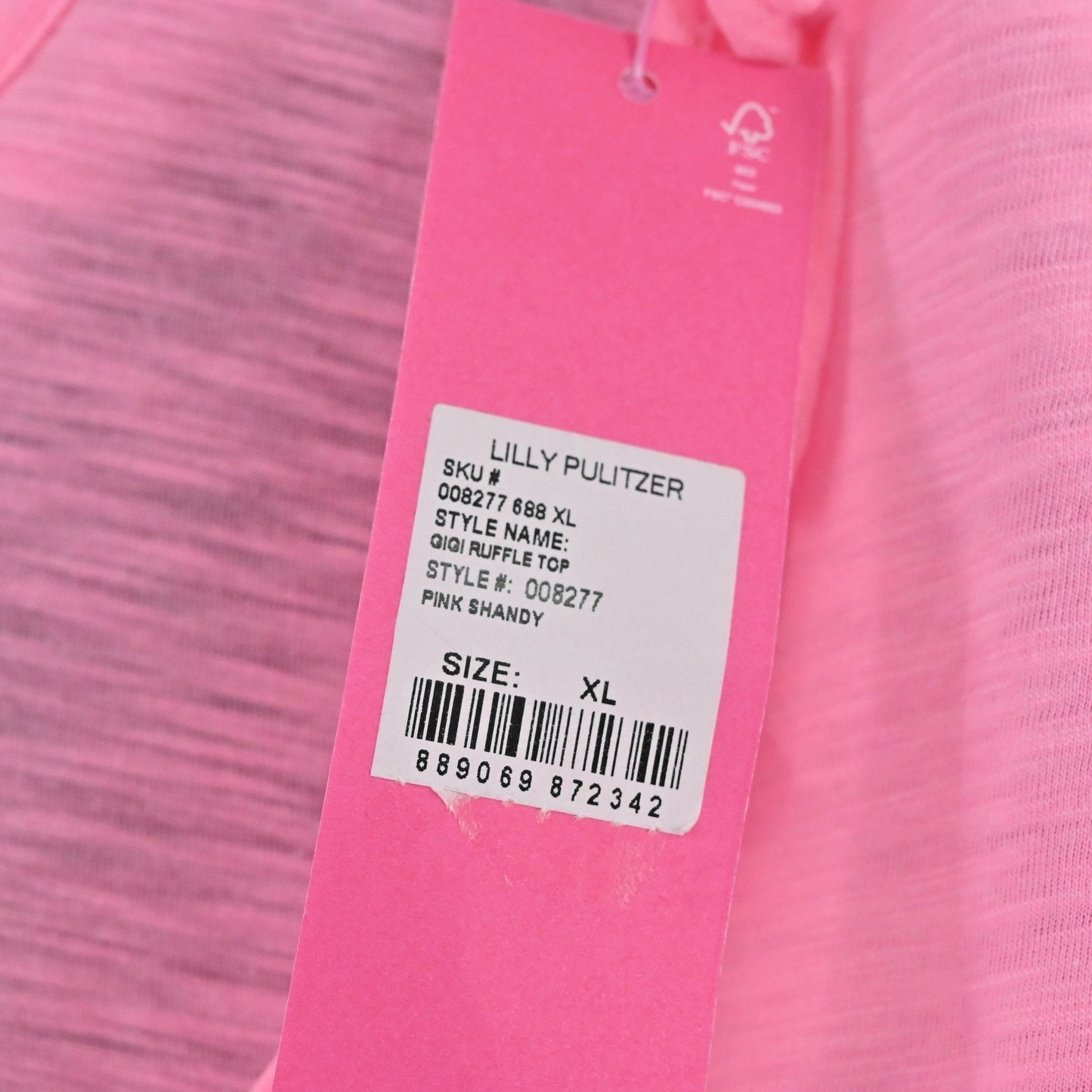 Lilly Pulitzer Womens Gigi Ruffle Top Size XL Pink Shandy Sleeveless Tank Casual