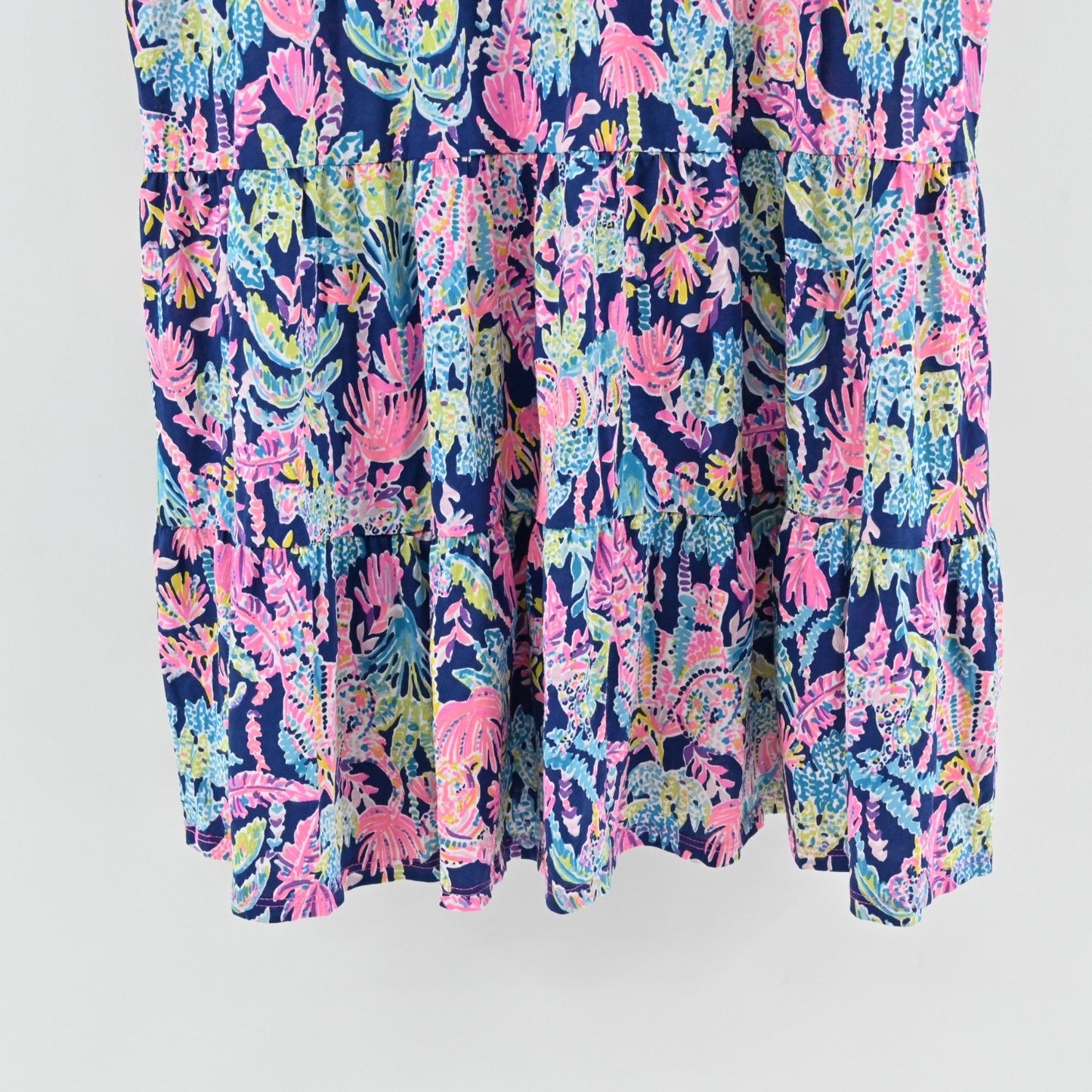Lilly Pulitzer Girls Jodie Dress Size XL Seen and Herd Short Sleeve Swing Tiered