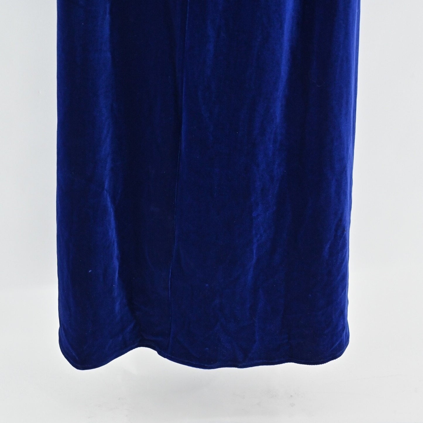 ABYSS by ABBY Velvet Blue Corset Dress Size S HOCO Strapless High Slit Maxi Gown
