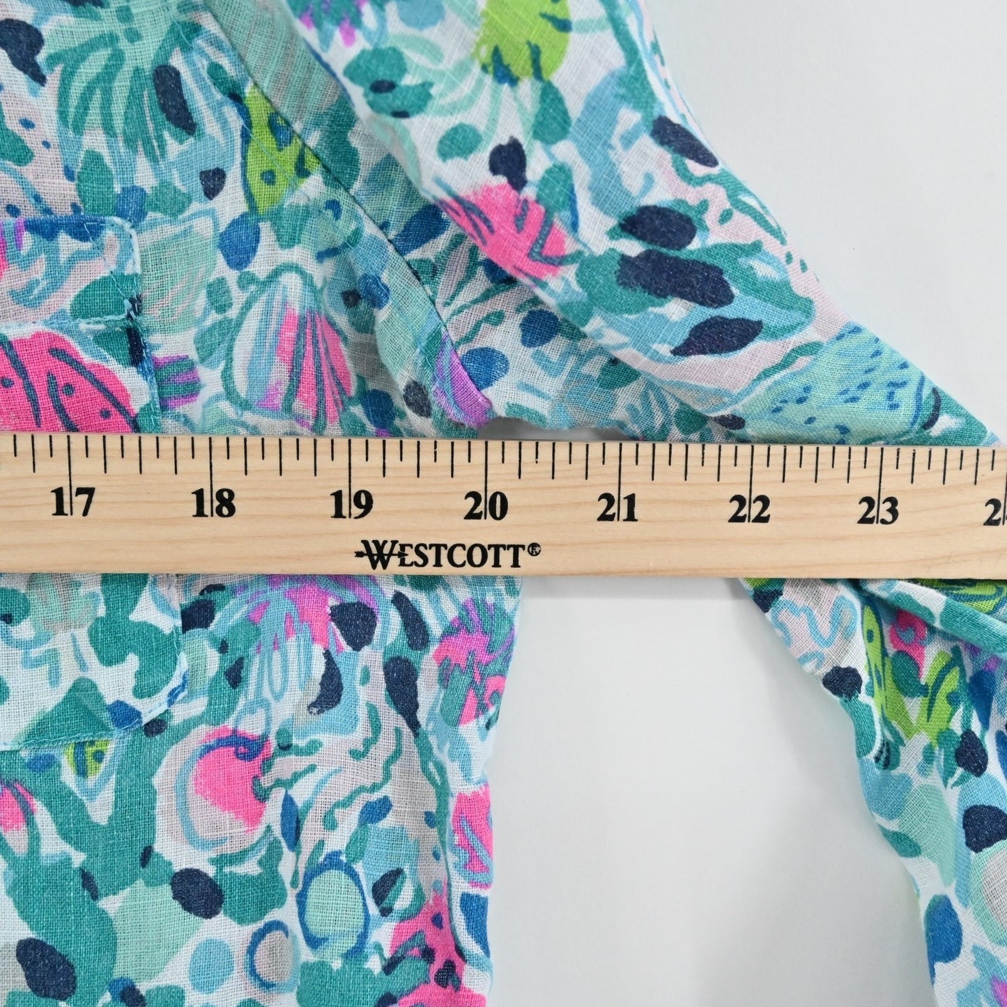 Lilly Pulitzer Sea View Linen Button Down Top Size XS Multi Dive Bar Button Blue